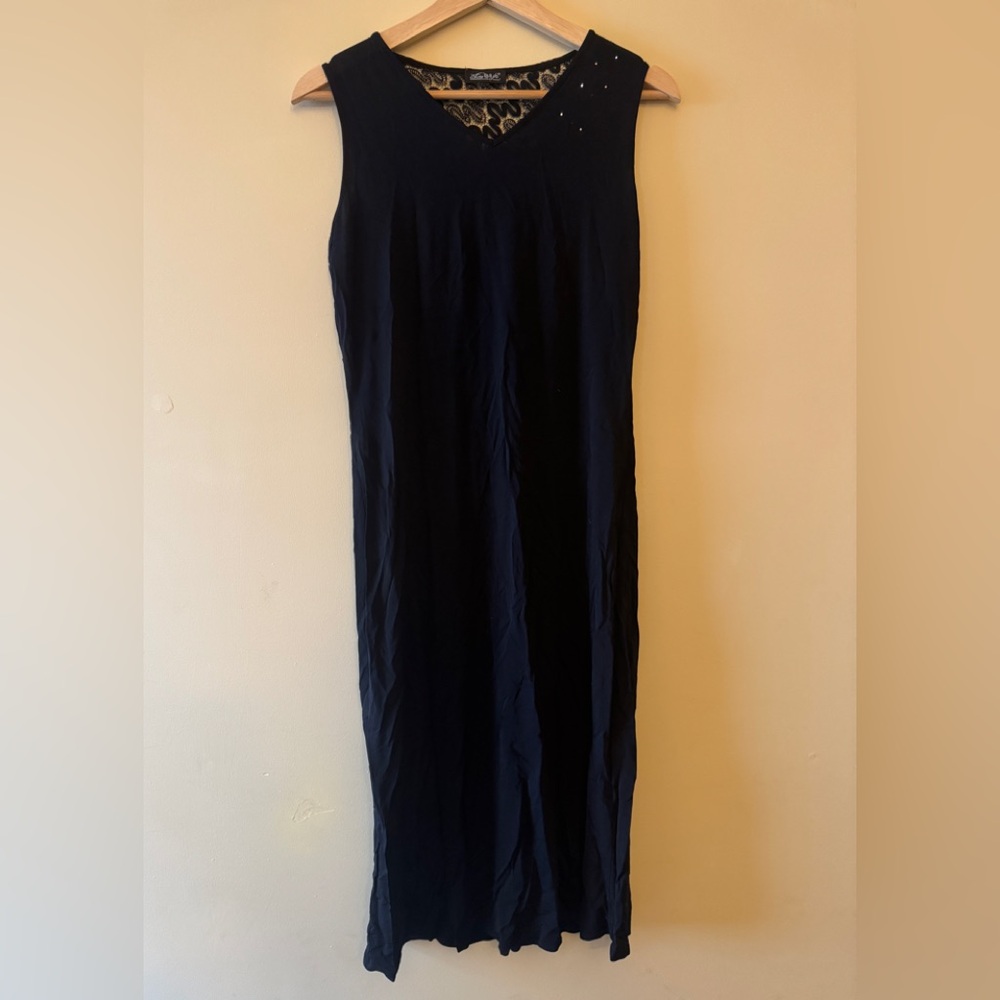 Elegant Navy Sleeveless Dress